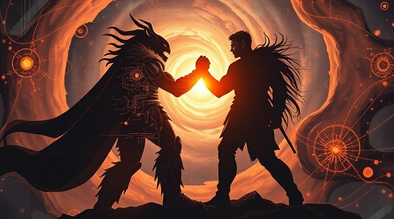 Kosmiczna walka tytanów: technologia kontra ograniczenia, przyszłość AI w tle.