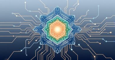 Kwantowy komputer w cyfrowym uścisku danych finansowych. Symbol innowacji i bankowości przyszłości Bank of Montreal.