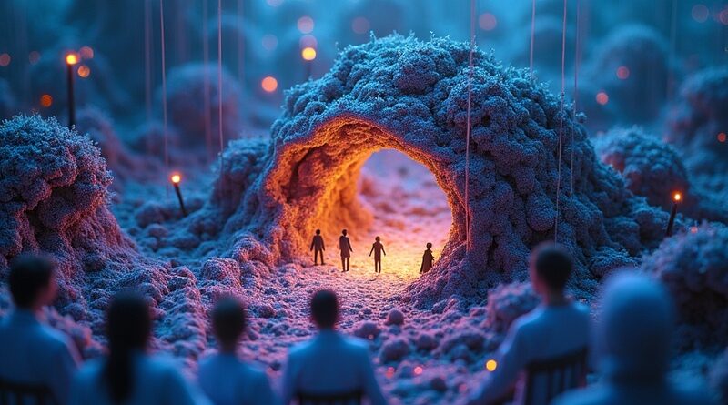 Neuronowa sieć rozkwita w miniaturowe studio filmowe. Technologia spotyka się ze sztuką w surrealistycznej wizji.