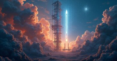 Połączenie sieci neuronowych i platformy SpaceX symbolizuje moc obliczeniową Anthropic i eksplorację kosmosu.