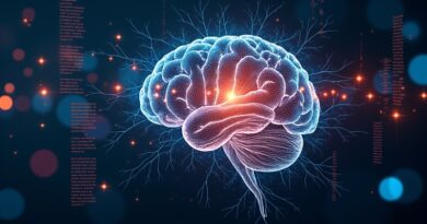 Abstrakcyjna sieć neuronowa z ikonami wyszukiwarek i tekstem. Metafora AI i SEO, odkrywanie i solidne SEO.