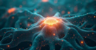 Cyfrowa aurora borealis symbolizująca oszczędność pamięci RAM w AI: 12% aktywnej sieci neuronowej.