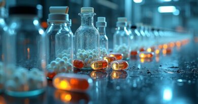 Rozbity labotarium kontra futurystyczna linia produkcyjna leków. AI: sukces w produkcji, porażka w badaniach.