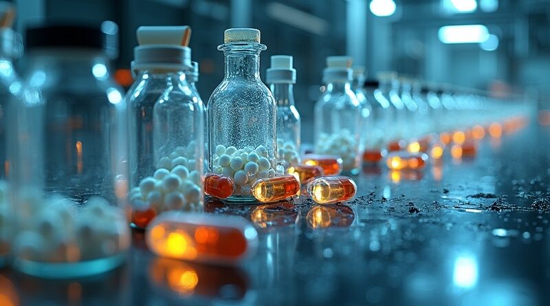 Rozbity labotarium kontra futurystyczna linia produkcyjna leków. AI: sukces w produkcji, porażka w badaniach.