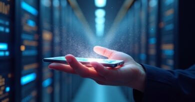 Smartfon w dłoni, emitujący połączenia AI do serwerowni-katedry. Mobilne centrum dowodzenia OpenAI Codex.