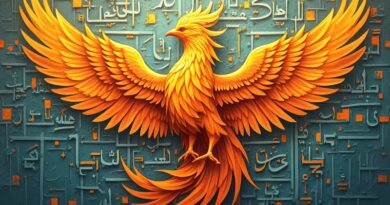 Feniks wyłaniający się z arabskiej kaligrafii; cyfrowa transformacja Algierii.