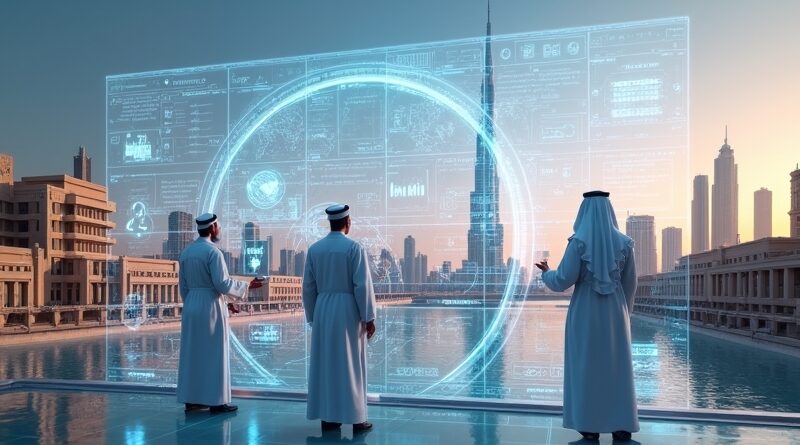 Futurystyczny Dubaj, algorytmy w architekturze, urzędnicy monitorują AI.