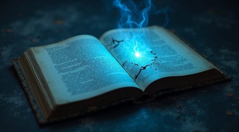 Rozbity, starodawny "Blue Book" z kodem: metafora erozji akademickiej uczciwości w Stanford.