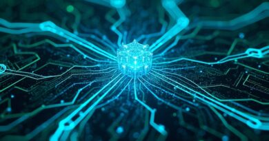 Cyfrowa forteca AI, naprawiająca błędy w kodzie z prędkością światła; futurystyczna obrona Google Cloud.