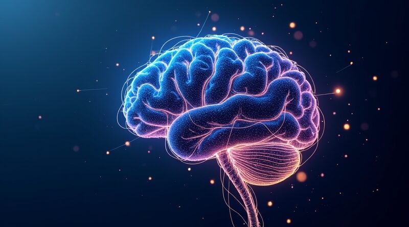 Abstrakcyjna sieć neuronowa ewoluująca w interfejs aplikacji. Symbolizuje agentów AI i wizję OpenAI.