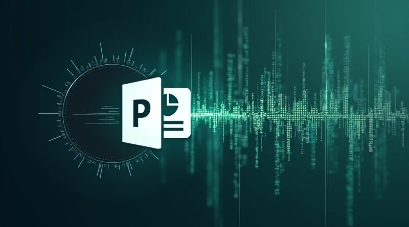 Abstrakcyjny przepływ danych między ChatGPT a PowerPoint. Ostrzeżenie o utracie danych.