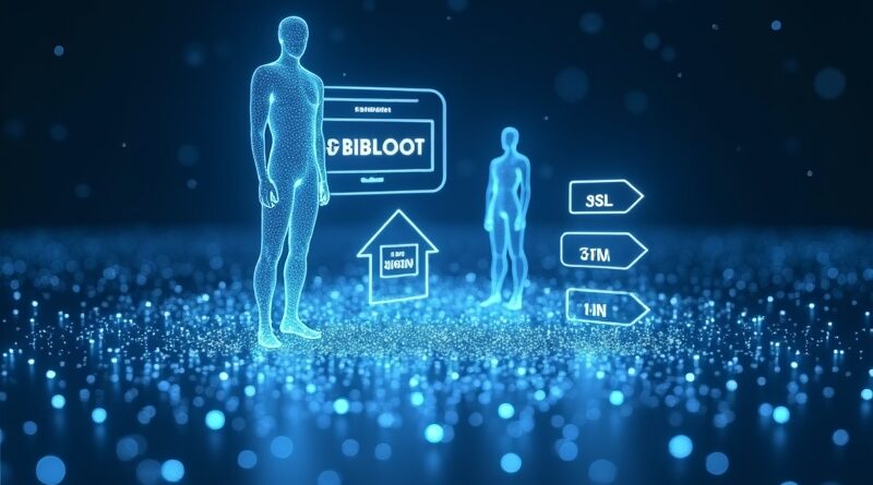 Przezroczysty czat nad gwiazdozbiorem ikon produktów, neonowy avatar AI wyciąga manekin i strzałki logistyki.
