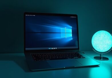 Na pulpicie macOS w trybie ciemnym unosi się kula Gemini z mikrofonem