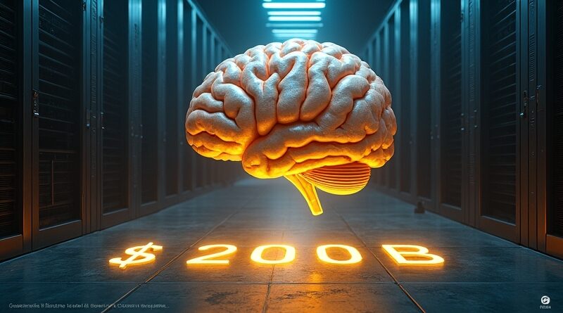 Mózg z kryształu w serwerowni, "200B" jarzy się na podłodze.