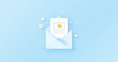 Minimalistyczna ilustracja: wątek e-mail przechodzi w link do kalendarza, ikona asystenta AI w kopii.