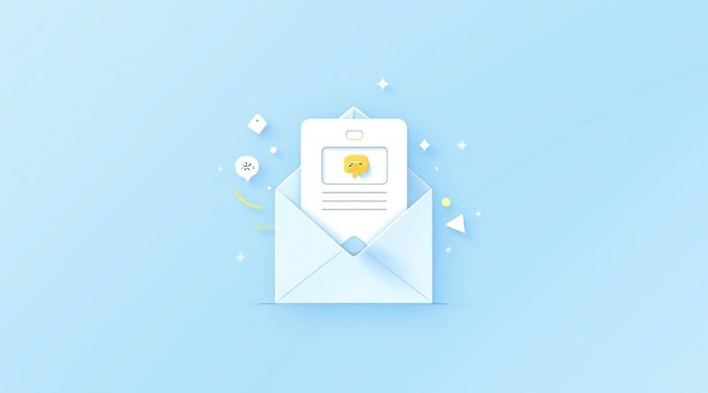Minimalistyczna ilustracja: wątek e-mail przechodzi w link do kalendarza, ikona asystenta AI w kopii.