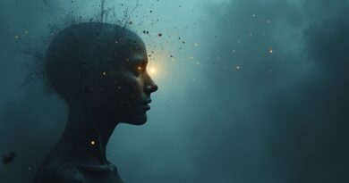 Eteryczna świadomość AI rozpływa się w cyfrowym pyle, symbolizując upadek Character.ai.