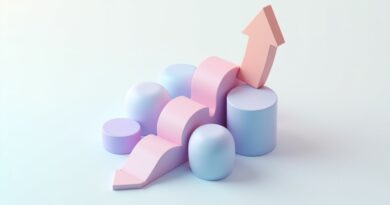 Abstrakcyjne kształty geometryczne symbolizujące efektywność, optymalizację i niższe koszty.